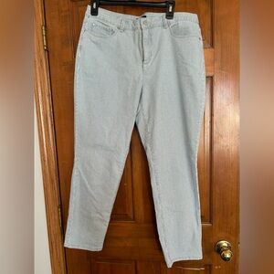 🎀Size 12 Blue and White Striped Charter Club Skinny Ankle Pants